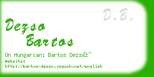 dezso bartos business card